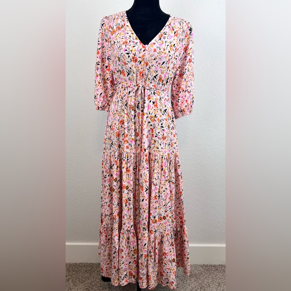 Petal + Pup  Floral Print Kelda Maxi Length Dress Size Medium